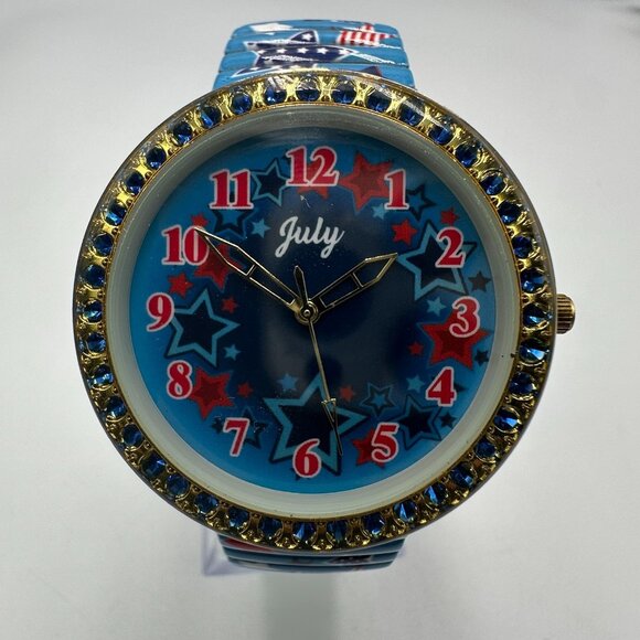 Willabee & Ward Season Watch July Month Red Blue Stars Patriotic Stretch Band - Picture 1 of 14